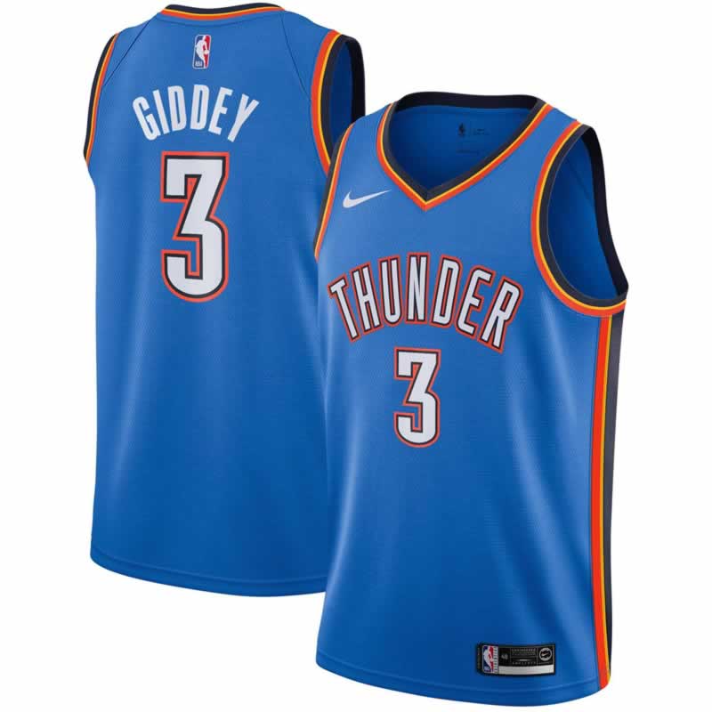 Men%27s Oklahoma City Thunder #3 Josh Giddey Royal Icon Edition Stitched Basketball Jersey Dzhi